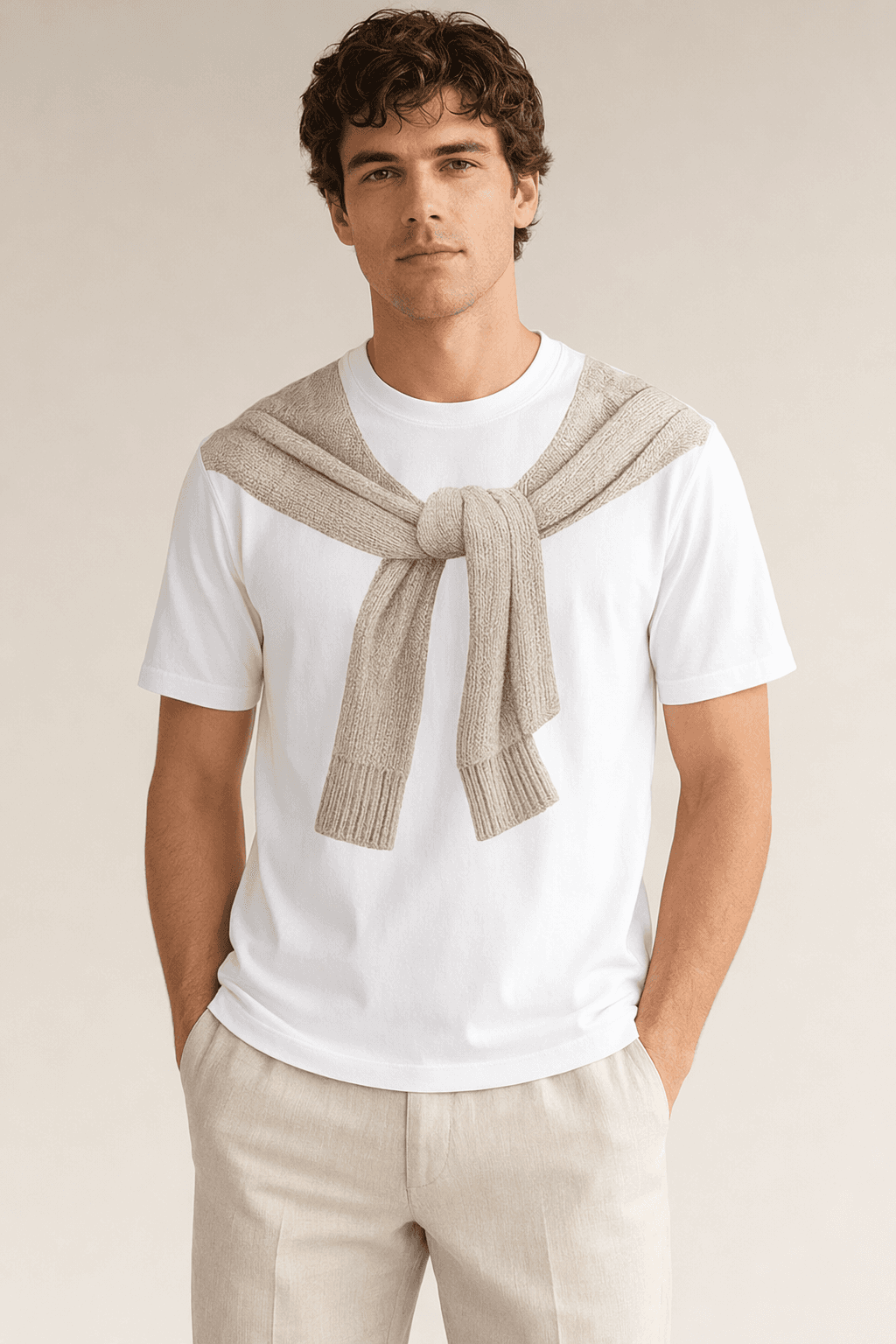 Vue face du t-shirt Deauville avec pull imprimé