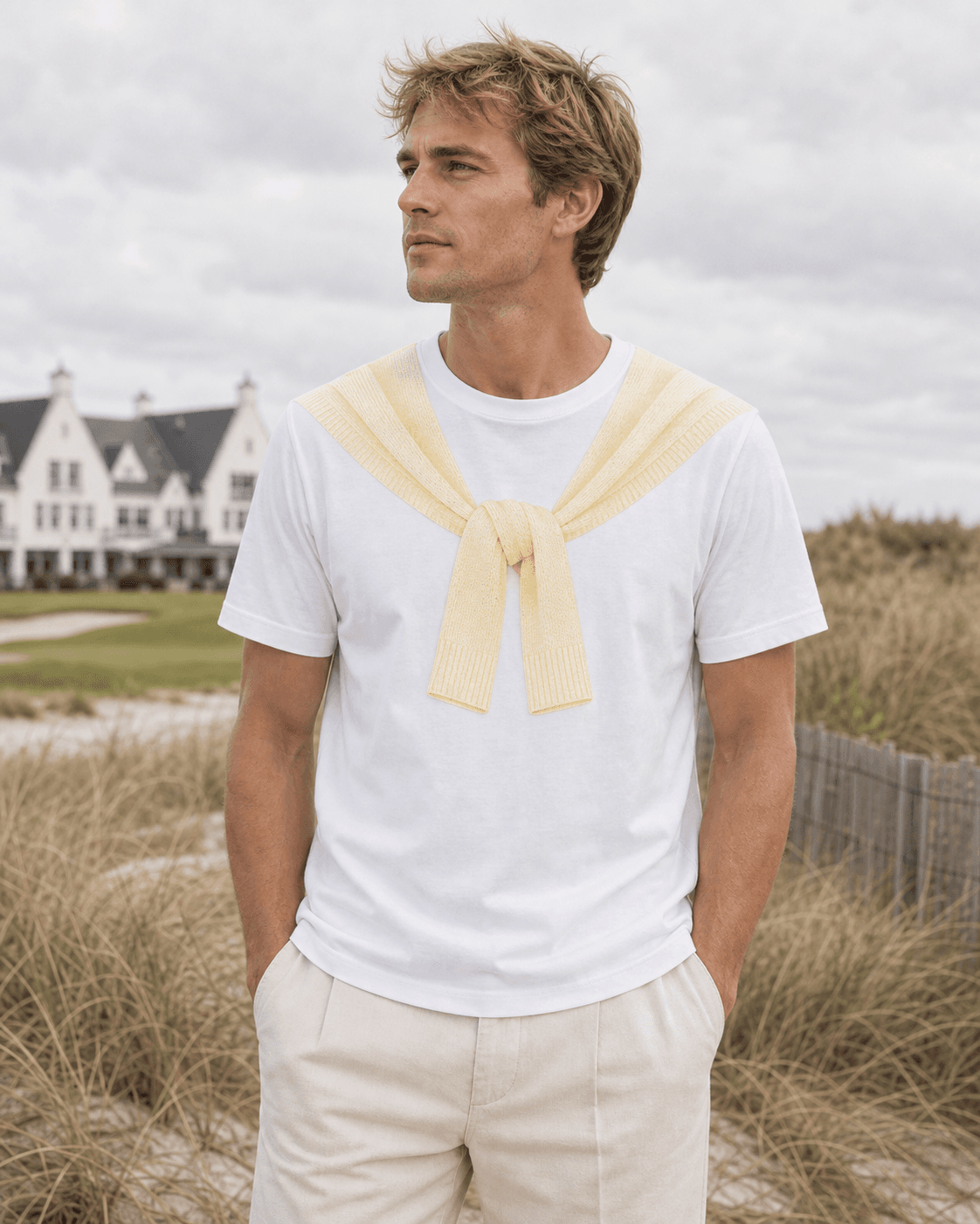 T-shirt homme Le Touquet en ambiance dunes pour la liste produit